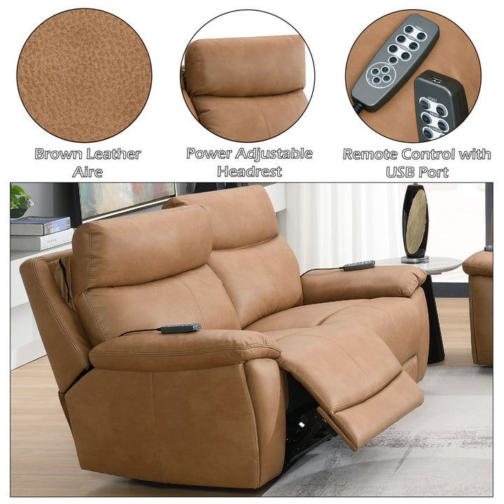 Chavis Power Motion Loveseat with USB & Power Headrest
