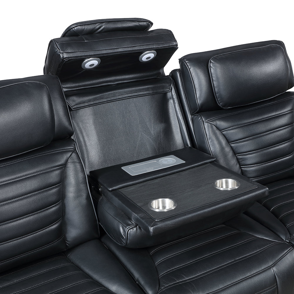 Ephron Power Motion Sofa with Dropdown Table, Wireless Charging, Reading Light, Power Headrests & LED