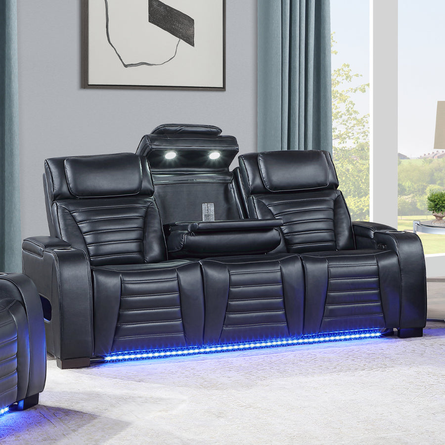 Ephron Power Motion Sofa with Dropdown Table, Wireless Charging, Reading Light, Power Headrests & LED