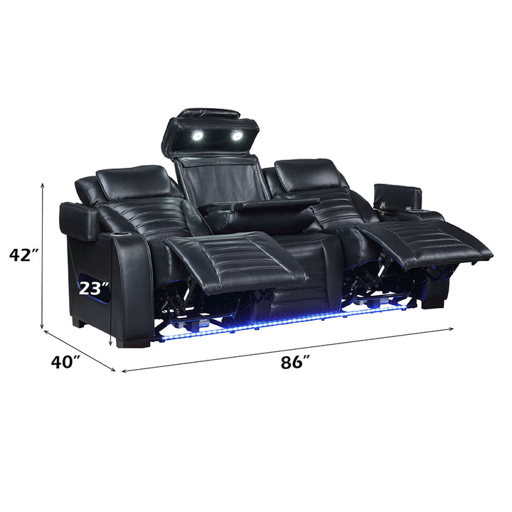 Ephron Power Motion Sofa with Dropdown Table, Wireless Charging, Reading Light, Power Headrests &amp; LED