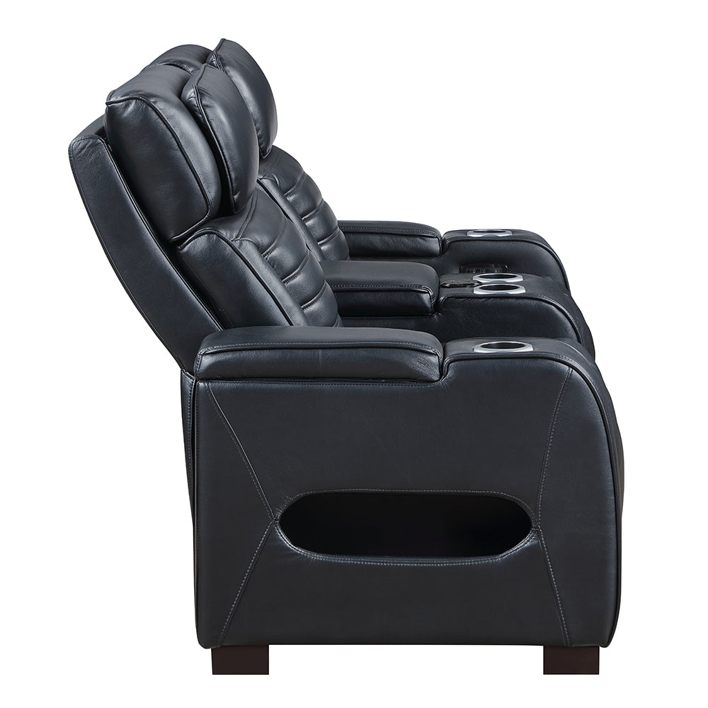 Ephron Power Motion Loveseat with  Console, Power Headrests, LED & Speakers