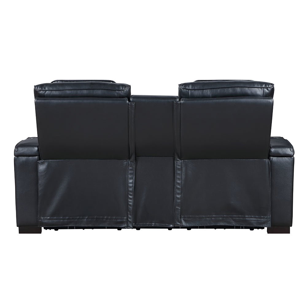 Ephron Power Motion Loveseat with  Console, Power Headrests, LED & Speakers