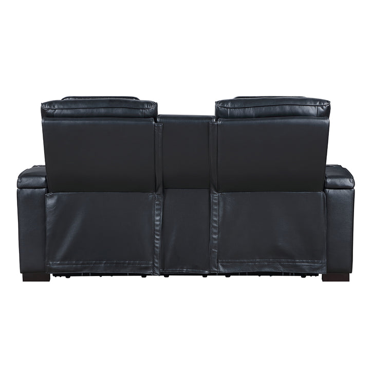 Ephron Power Motion Loveseat with  Console, Power Headrests, LED &amp; Speakers