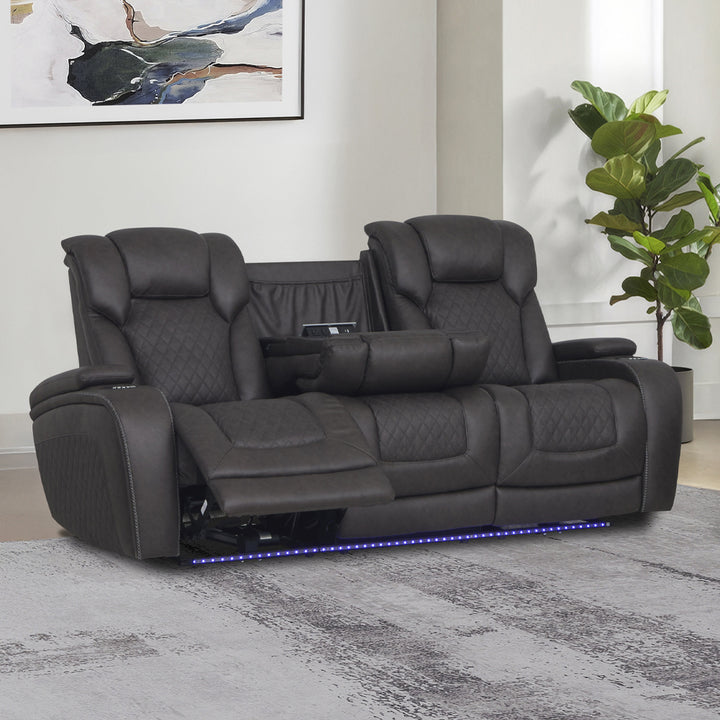 Wendell Power Motion Sofa with Dropdown Table, Storage, USB &amp; LED