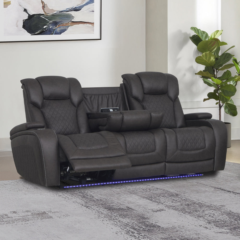 Wendell Power Motion Sofa with Dropdown Table, Storage, USB & LED
