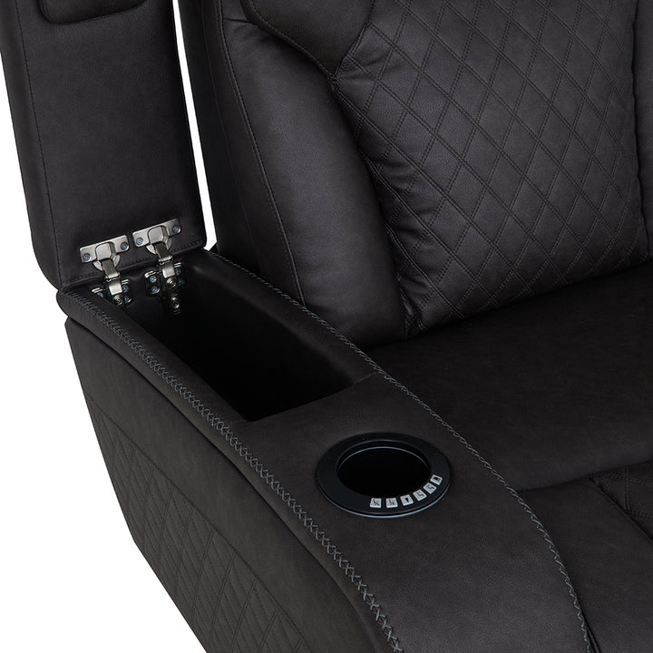 Wendell Power Motion Sofa with Dropdown Table, Storage, USB &amp; LED