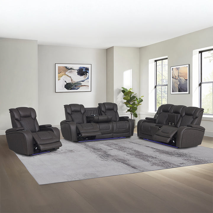Wendell Power Motion Sofa with Dropdown Table, Storage, USB &amp; LED