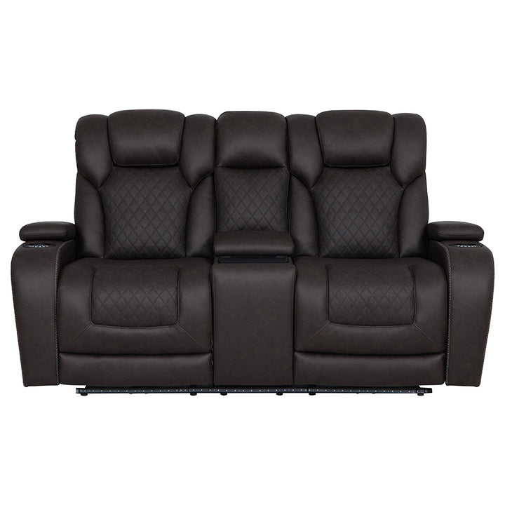 Wendell Power Motion Loveseat with Console, Wireless Charger, Storage, USB & LED