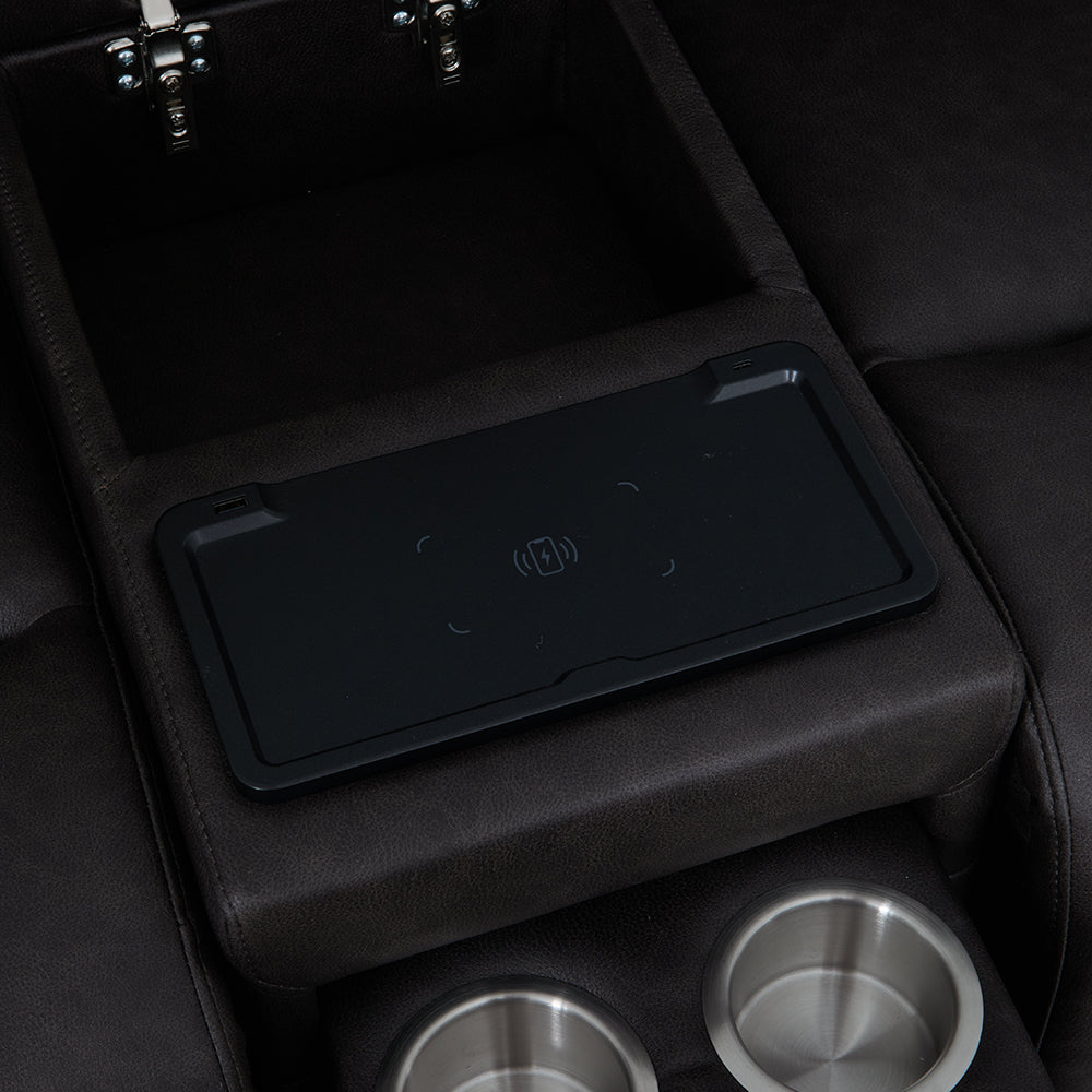 Wendell Power Motion Loveseat with Console, Wireless Charger, Storage, USB & LED