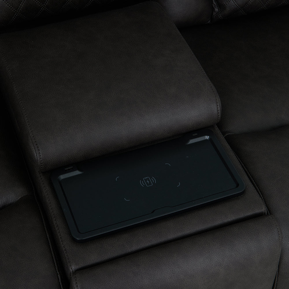 Wendell Power Motion Loveseat with Console, Wireless Charger, Storage, USB & LED