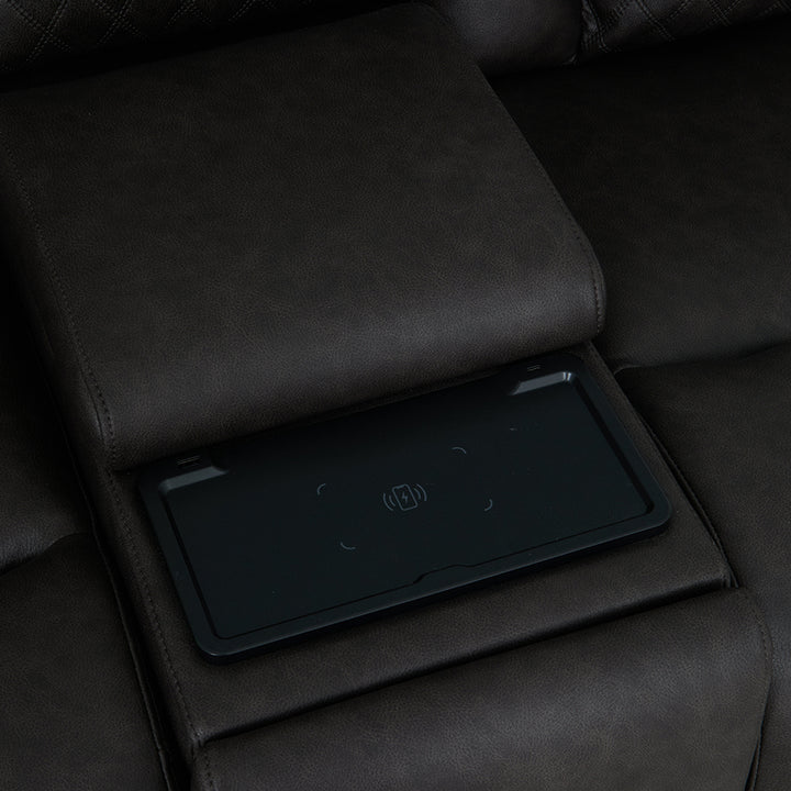 Wendell Power Motion Loveseat with Console, Wireless Charger, Storage, USB & LED
