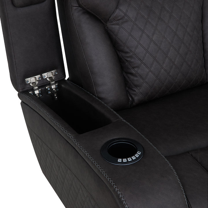 Wendell Power Motion Loveseat with Console, Wireless Charger, Storage, USB &amp; LED