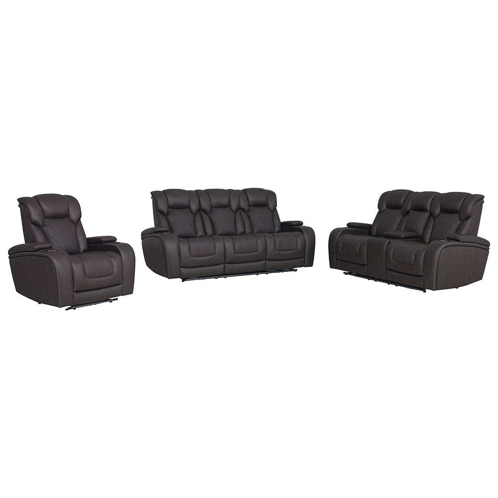 Wendell Power Motion Loveseat with Console, Wireless Charger, Storage, USB & LED