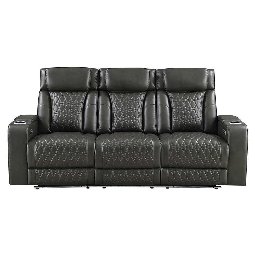 Taddeo Power Motion Sofa with Power Headrest, USB, Wireless Charger, LED & Reading Light