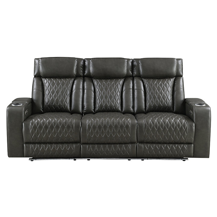 Taddeo Power Motion Sofa with Power Headrest, USB, Wireless Charger, LED & Reading Light