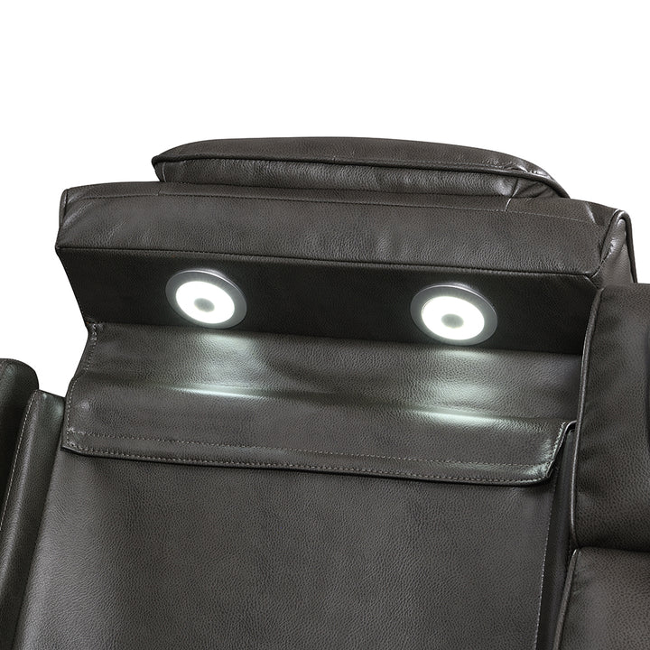 Taddeo Power Motion Sofa with Power Headrest, USB, Wireless Charger, LED & Reading Light