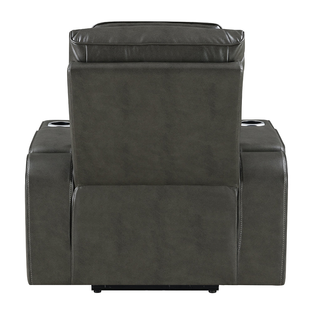 Taddeo Power Motion Recliner with Power Headrest, USB, Wireless Charger & LED