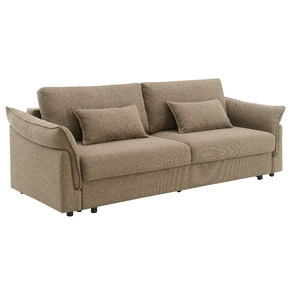 Turpin Sofa with Sleeper, 2 Pillows & Storage - Brown Boucle