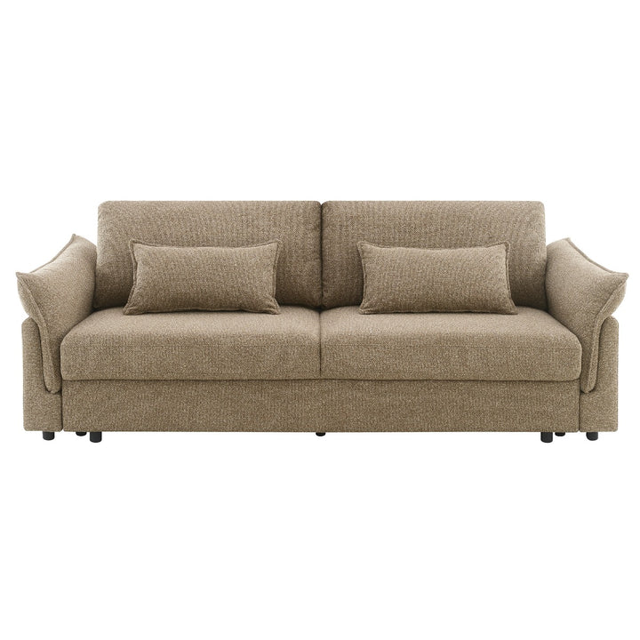 Turpin Sofa with Sleeper, 2 Pillows &amp; Storage - Brown Boucle