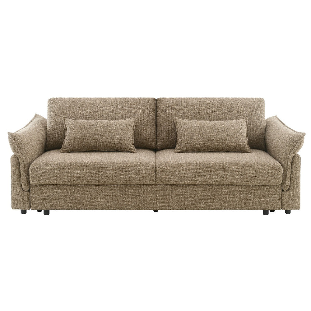 Turpin Sofa with Sleeper, 2 Pillows & Storage - Brown Boucle