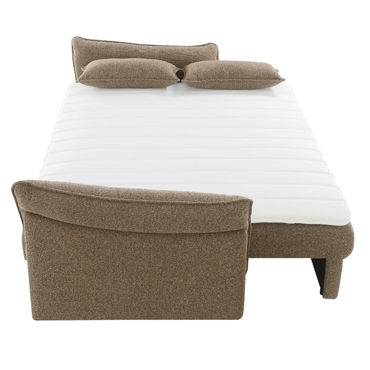 Turpin Sofa with Sleeper, 2 Pillows &amp; Storage - Brown Boucle