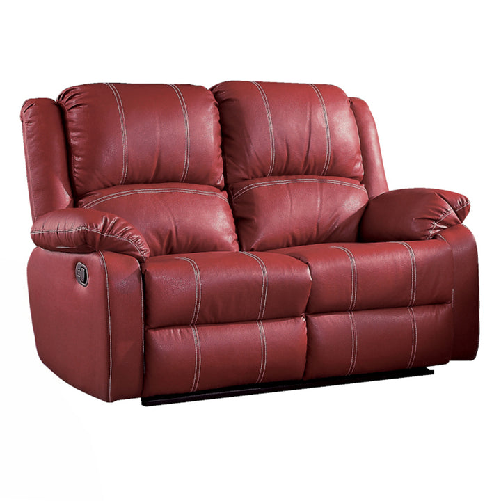 Zuriel Motion Loveseat - Red Leatherette