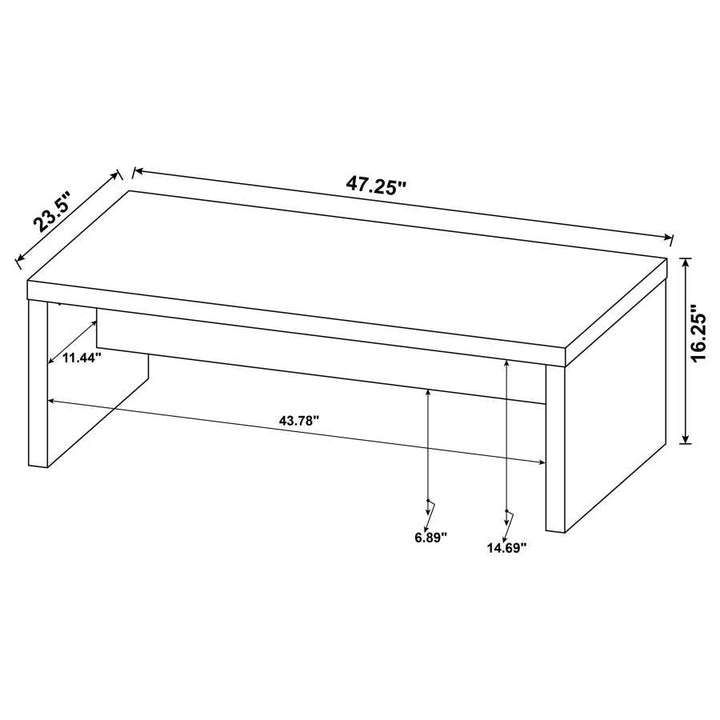 Lynette - Rectangular Engineered Wood Coffee Table - Mango Coffee Table modern furniture Contempo Furniture