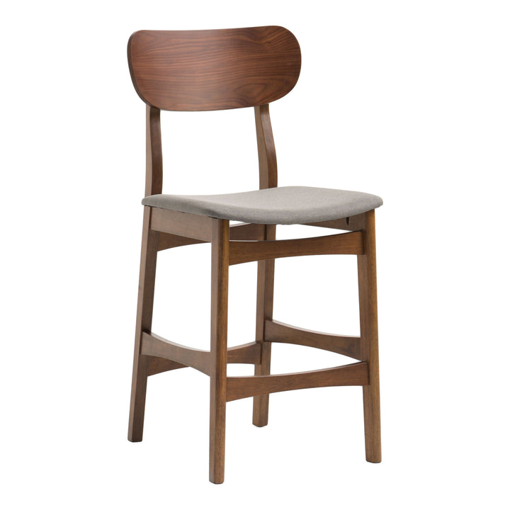 Lynn - Modern Grey &amp; Walnut Counter Chair (Set of 2)