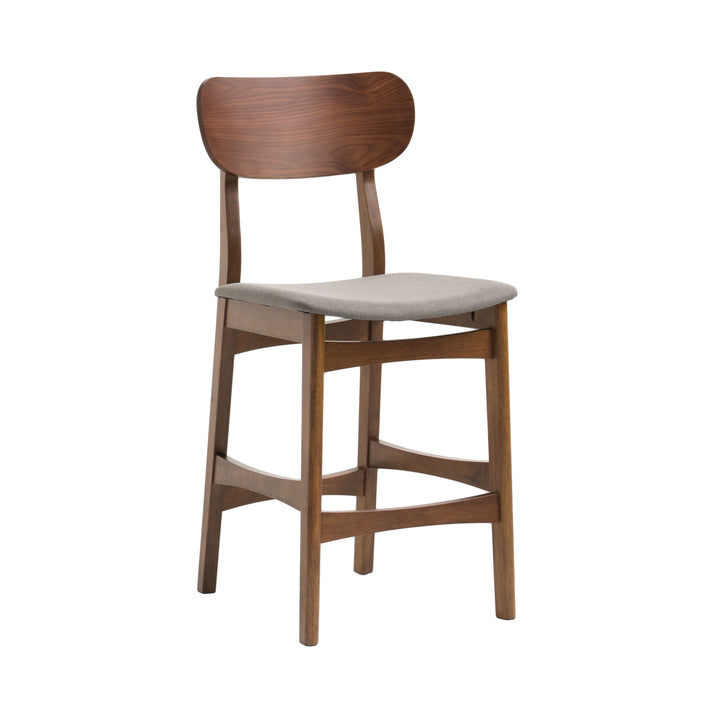 Lynn - Modern Grey &amp; Walnut Counter Chair (Set of 2)