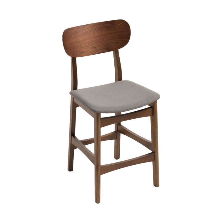 Lynn - Modern Grey &amp; Walnut Counter Chair (Set of 2)