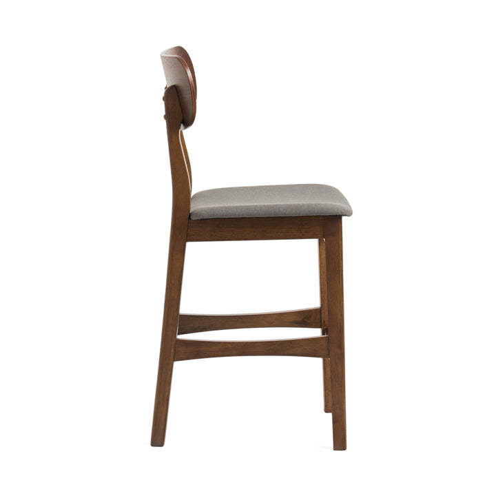 Lynn - Modern Grey &amp; Walnut Counter Chair (Set of 2)