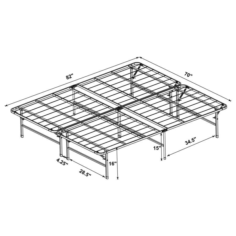 Mabel - Metal California King Support Platform Bed - Black Platform Bed modern furniture Contempo Furniture