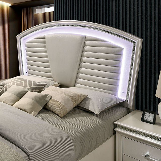 Maddie Modern Wood Panel Bed Frame with Sleek Headboard Platform Bed modern furniture Contempo Furniture