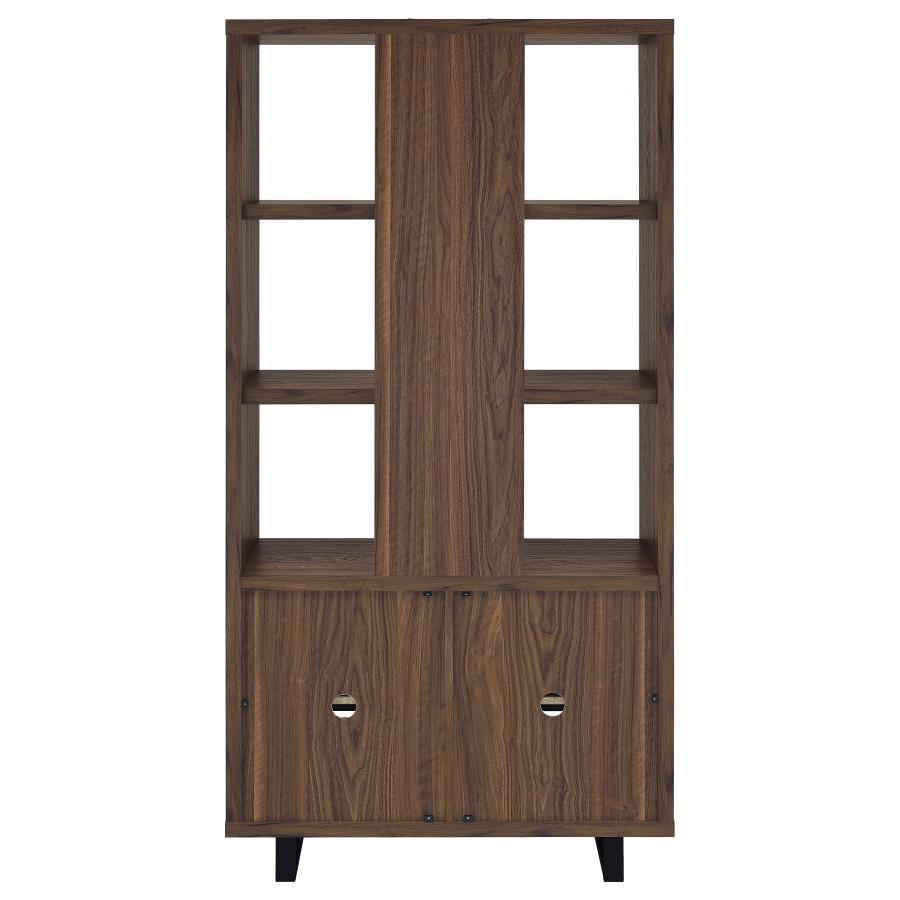 Maddox - 3 - Shelf Cabinet Bookcase - Walnut Standard Bookcase modern furniture Contempo Furniture