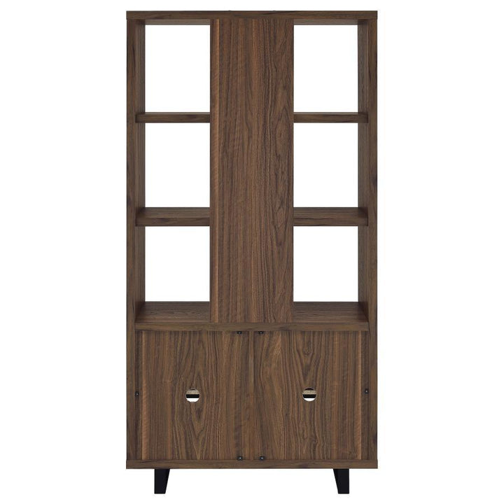 Maddox - 3 - Shelf Cabinet Bookcase - Walnut Standard Bookcase modern furniture Contempo Furniture
