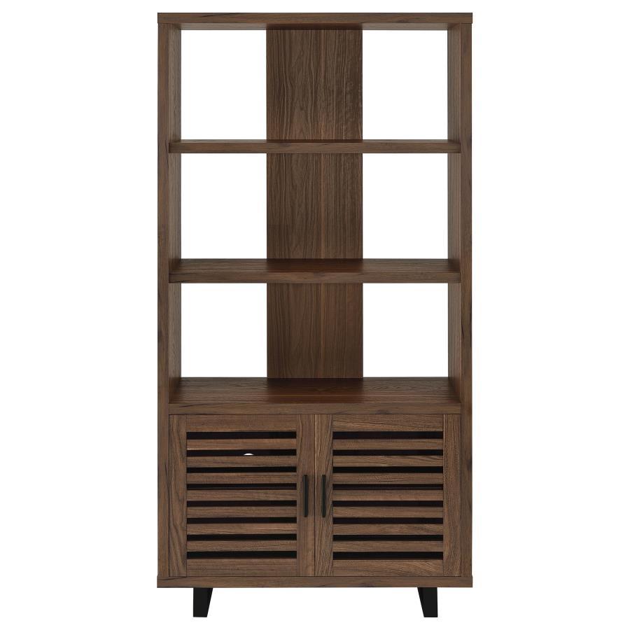 Maddox - 3 - Shelf Cabinet Bookcase - Walnut Standard Bookcase modern furniture Contempo Furniture