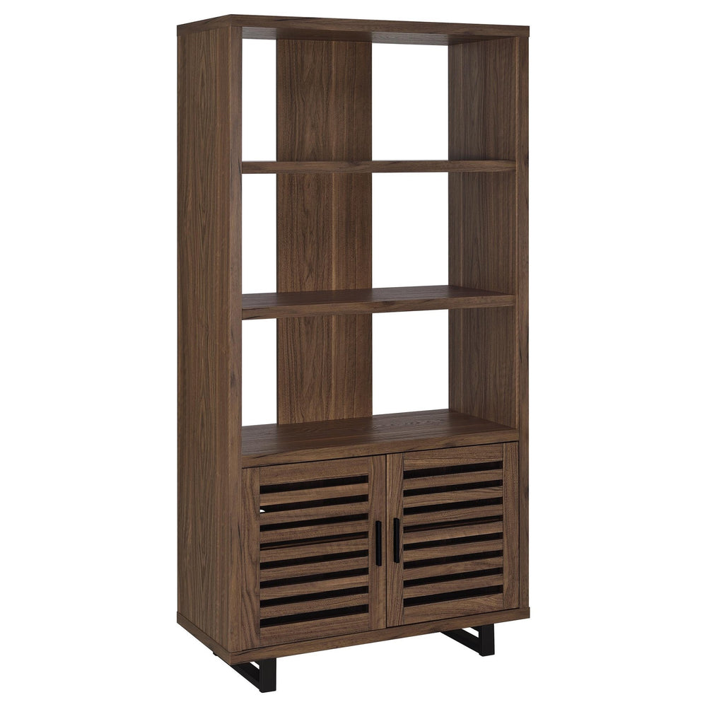 Maddox - 3 - Shelf Cabinet Bookcase - Walnut Standard Bookcase modern furniture Contempo Furniture