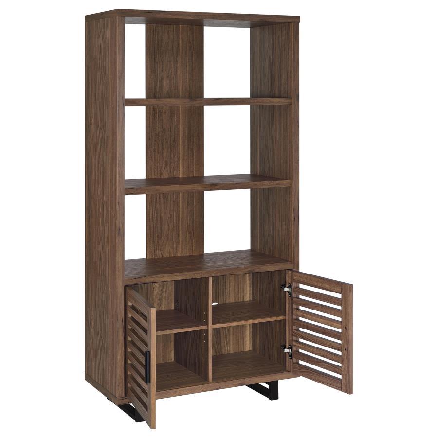 Maddox - 3 - Shelf Cabinet Bookcase - Walnut Standard Bookcase modern furniture Contempo Furniture