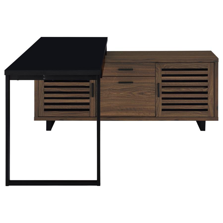 Maddox - L - Shape Office Computer Desk - Black Corner Desk modern furniture Contempo Furniture