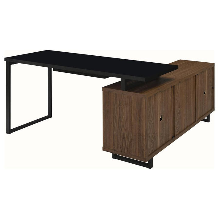 Maddox - L - Shape Office Computer Desk - Black Corner Desk modern furniture Contempo Furniture