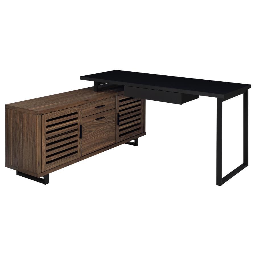 Maddox - L - Shape Office Computer Desk - Black Corner Desk modern furniture Contempo Furniture