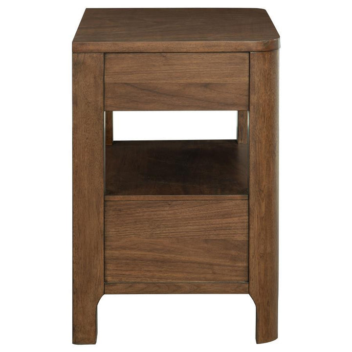 Maderia - 2 - Drawer Nightstand Bedside Table - Walnut Accent Nightstand modern furniture Contempo Furniture