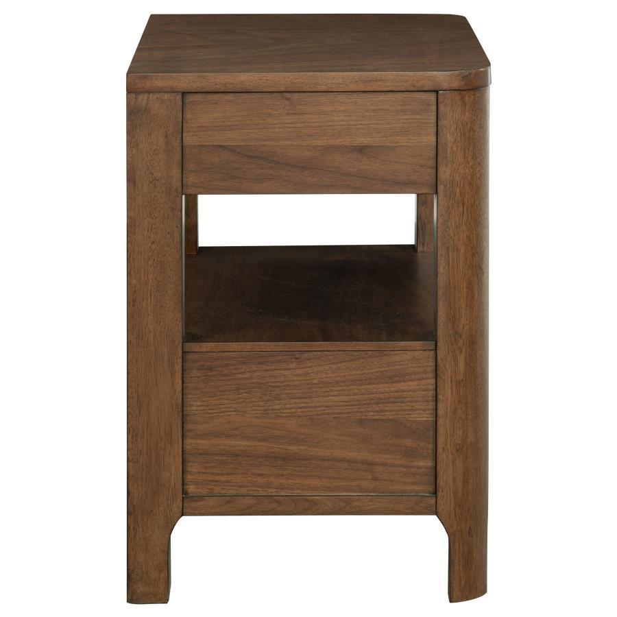 Maderia - 2 - Drawer Nightstand Bedside Table - Walnut Accent Nightstand modern furniture Contempo Furniture