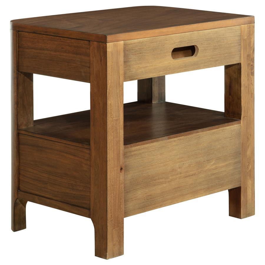 Maderia - 2 - Drawer Nightstand Bedside Table - Walnut Accent Nightstand modern furniture Contempo Furniture