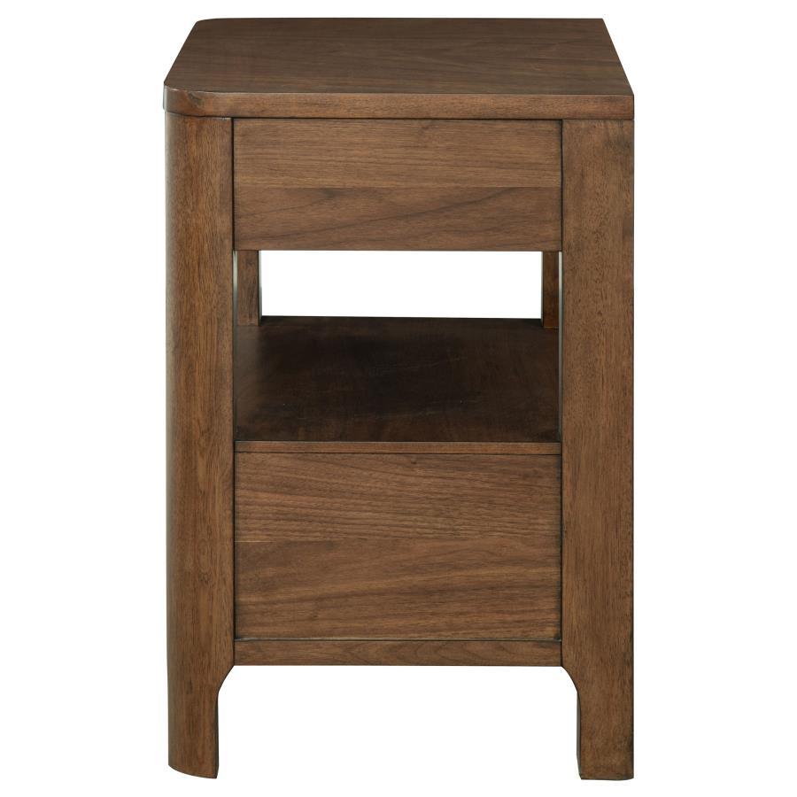 Maderia - 2 - Drawer Nightstand Bedside Table - Walnut Accent Nightstand modern furniture Contempo Furniture