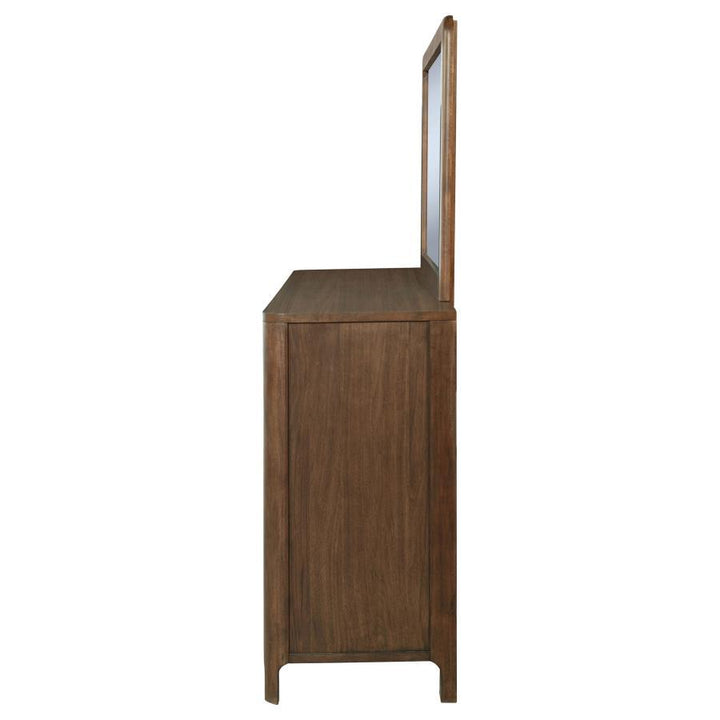 Maderia - 8 - Drawer Dresser And Mirror - Walnut Dresser &amp; Mirror modern furniture Contempo Furniture