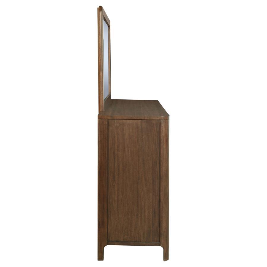 Maderia - 8 - Drawer Dresser And Mirror - Walnut Dresser & Mirror modern furniture Contempo Furniture