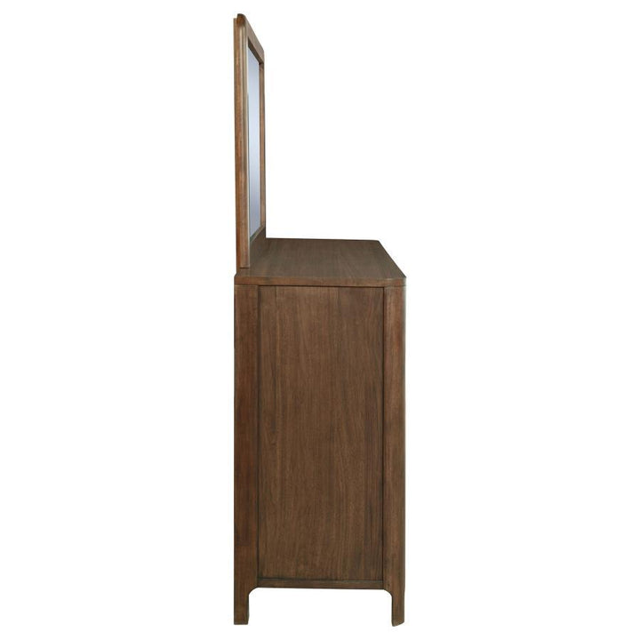 Maderia - 8 - Drawer Dresser And Mirror - Walnut Dresser &amp; Mirror modern furniture Contempo Furniture