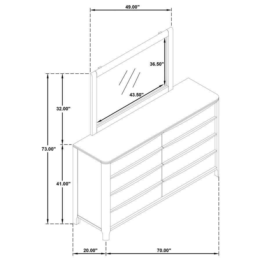 Maderia - 8 - Drawer Dresser And Mirror - Walnut Dresser & Mirror modern furniture Contempo Furniture