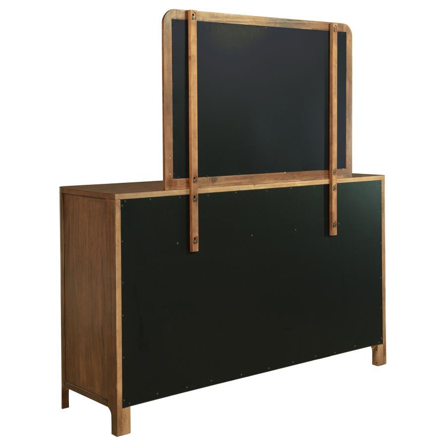Maderia - 8 - Drawer Dresser And Mirror - Walnut Dresser & Mirror modern furniture Contempo Furniture